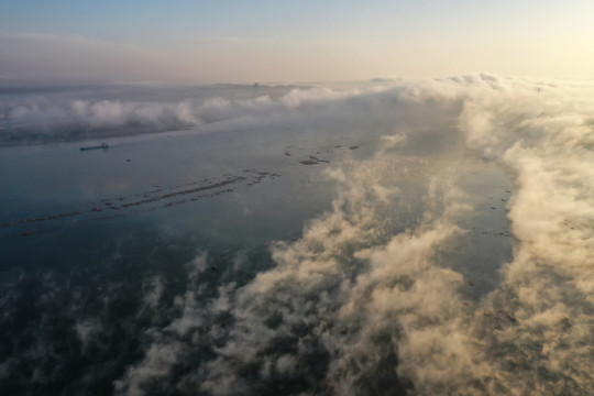 城市上空平流雾