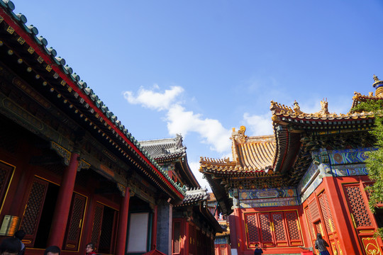 北京雍和宫建筑一角