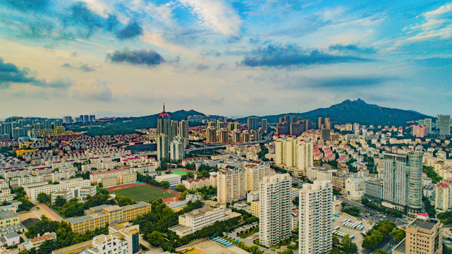 航拍青岛城市风光