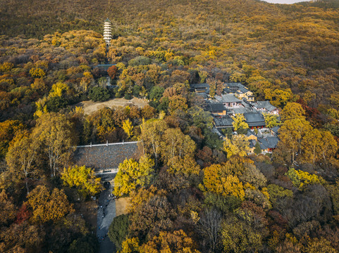 空中俯瞰灵谷寺