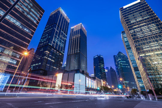 都市车流光影轨迹夜景风光