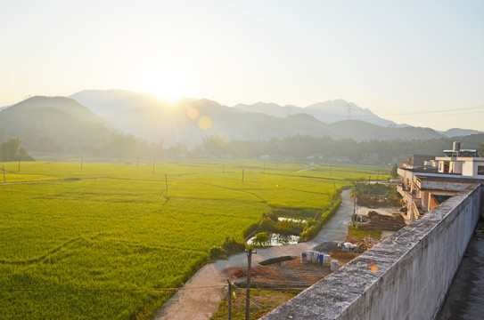 农村早晨日出