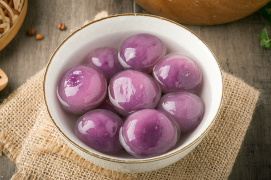 紫薯水晶汤圆