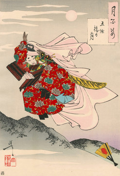 月岡芳年五條橋之月