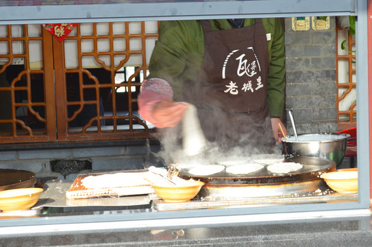 陕北子长煎饼制作