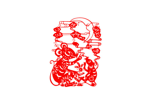 鼠年剪紙