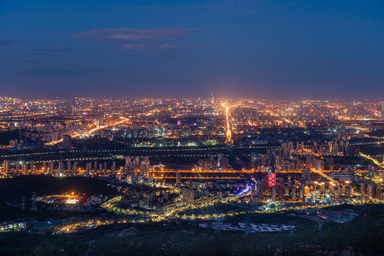 鸟瞰京城夜景