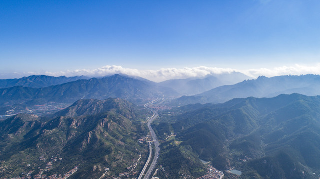 航拍青岛崂山风景区