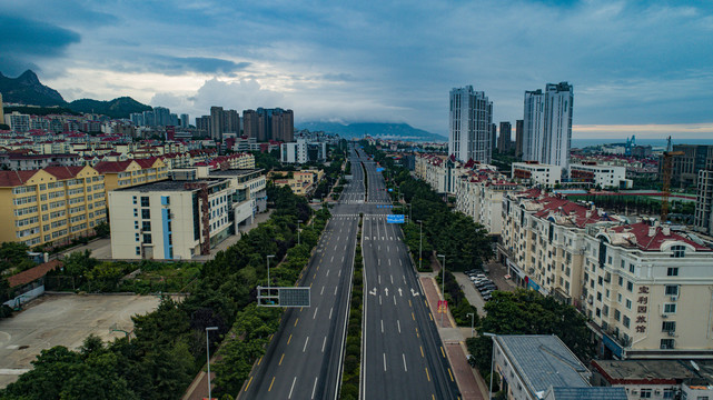 航拍青岛香港东路