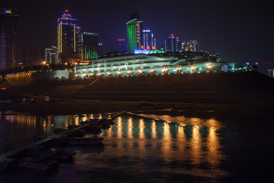 重庆朝天门码头夜景