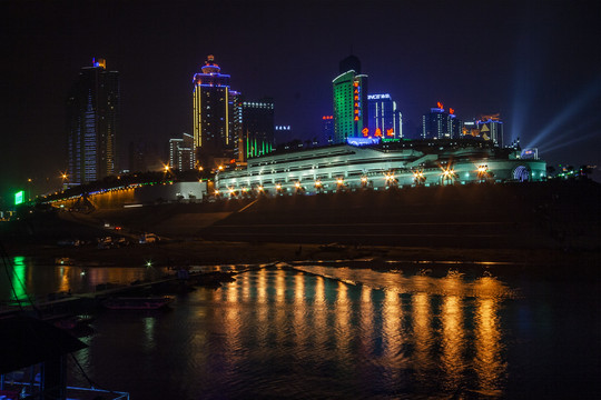 重庆朝天门码头夜景