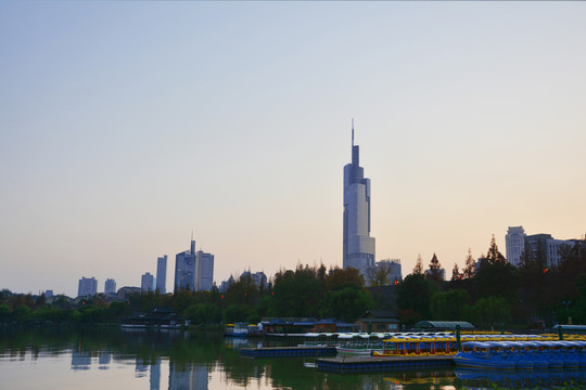 傍晚玄武湖美景