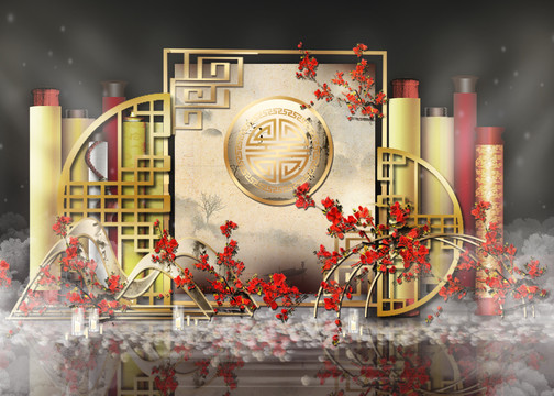 新中式婚禮簽到區(qū)迎賓區(qū)設(shè)計