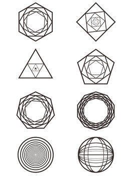 几何圆形图案系列CDR设计稿