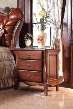 美式实木床头柜家具