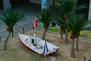 沙滩渔船模型景观