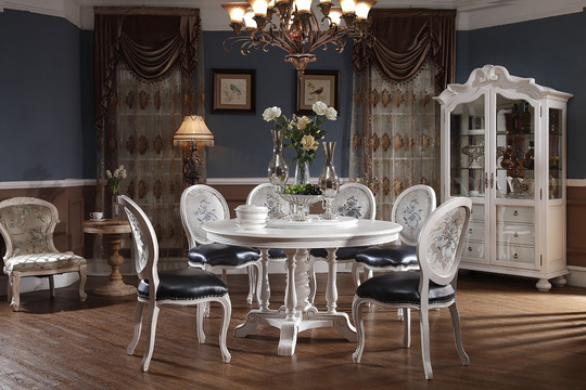 美式古典餐桌餐椅酒柜家具