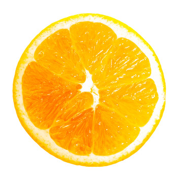 新鲜橙子切片特写