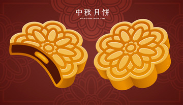 傳統(tǒng)中秋月餅插圖