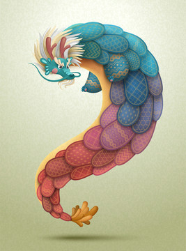 祥瑞中國飛龍插圖