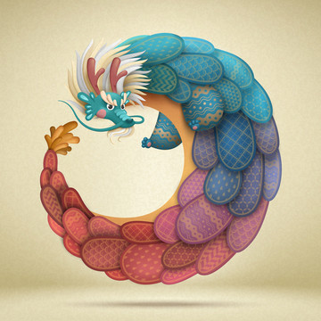 祥瑞中國(guó)飛龍插圖