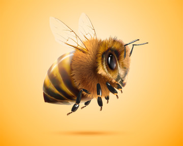 可爱飞行蜜蜂