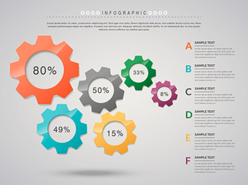 彩色齿轮信息图表