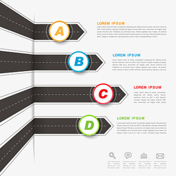笔直箭头马路信息图表
