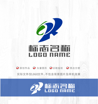 CR字母Q标志飞鸟logo