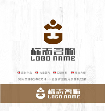 G字母标志人logo