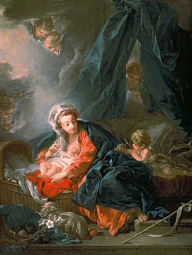 弗朗索瓦·布歇麦当娜和婴儿和年轻的约翰教父