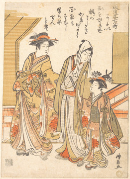 鳥居清長(zhǎng)妓女與一個(gè)年輕男子
