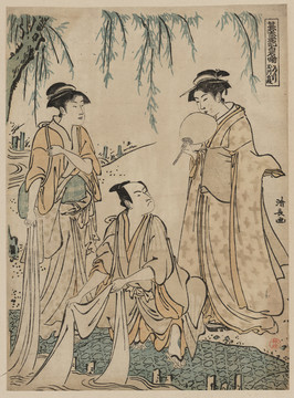鳥居清長(zhǎng)在去多摩川的途中