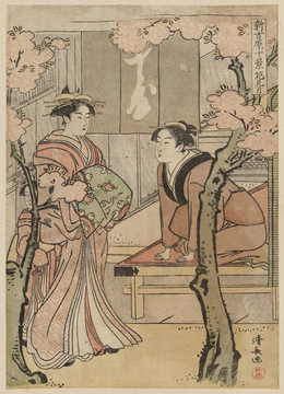 鳥居清長在吉原享受櫻花盛開