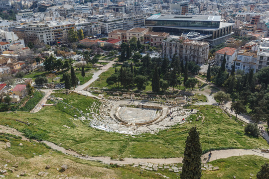 希腊雅典卫城遗址和神庙建筑废墟