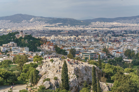 希腊雅典卫城历史遗址和山顶景观