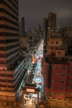 香港庙街夜景