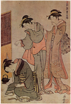 鳥居清長兩名年輕婦女取笑了休眠服務(wù)