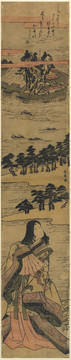 鳥(niǎo)居清長(zhǎng)穿著經(jīng)典服裝的女詩(shī)人