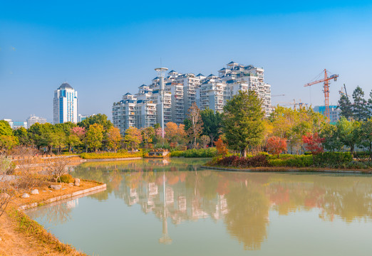 中国福建省福州市温泉公园城市风