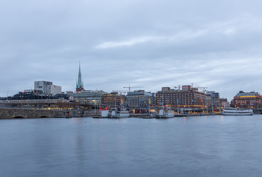 瑞典斯德哥尔摩城市日出风景