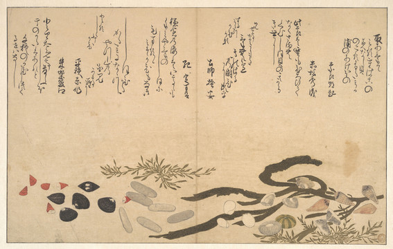 喜多川歌麿軟體動(dòng)物和藻類在水下