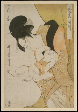 喜多川歌麿婦女和小孩