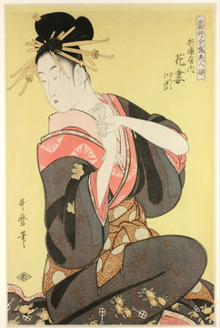 喜多川歌麿一个年轻的女子肖像