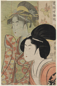 喜多川歌麿编织的年轻女性