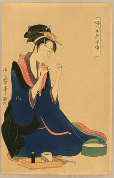 喜多川歌麿一個女子的肖像