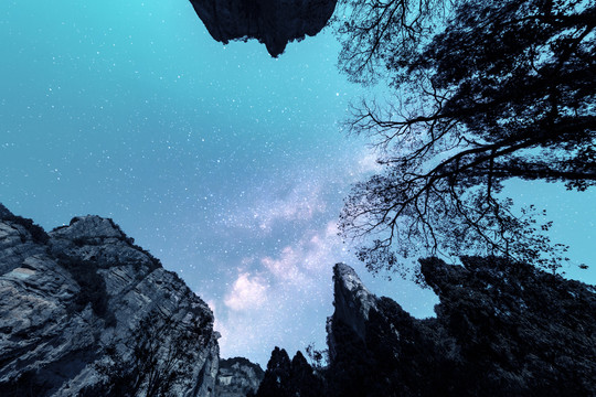 雁荡山星空夜景