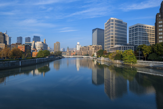 上海苏州河城市风光