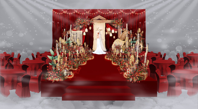 紅色鄉(xiāng)村風(fēng)波西米亞風(fēng)婚禮