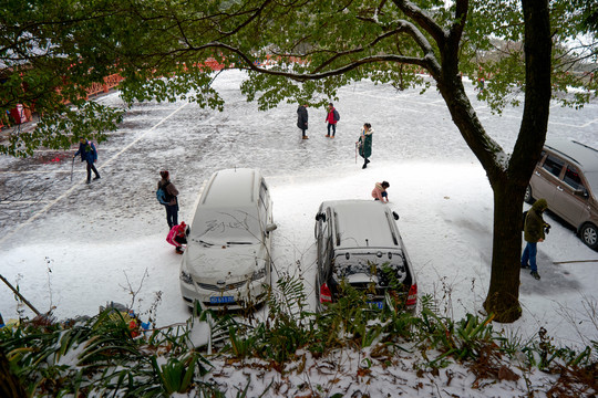 雪地停车场